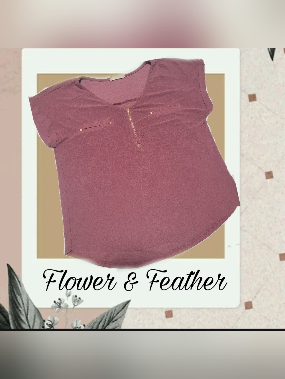 Womens Large Mauve Blouse